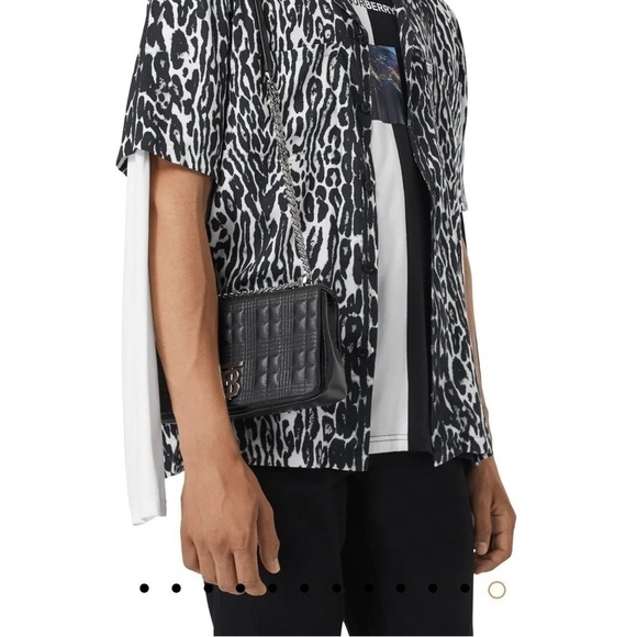 NWT BURBERRY Small Lola Quilted Leather CL Bag Black Silvertone - Picture 12 of 12